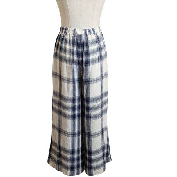 American Eagle Blue Paid Sailor Type Wide Leg Crop Pants - Picture 6 of 9